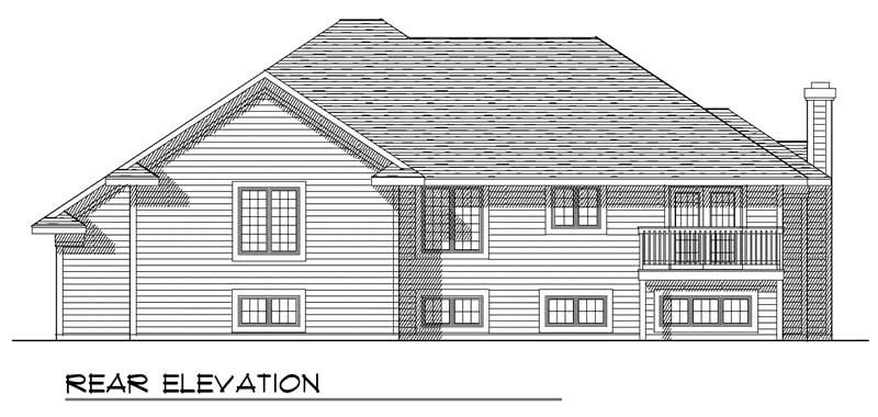 Home Plan Rear Elevation of this 3-Bedroom,1724 Sq Ft Plan -101-1093