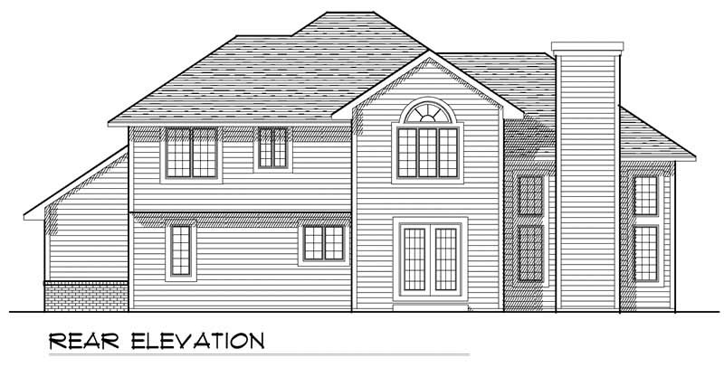 Home Plan Rear Elevation of this 3-Bedroom,2198 Sq Ft Plan -101-1096