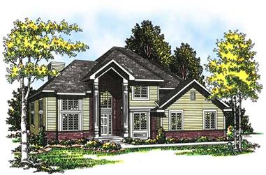 3-Bedroom, 2198 Sq Ft Colonial House Plan - 101-1096 - Front Exterior