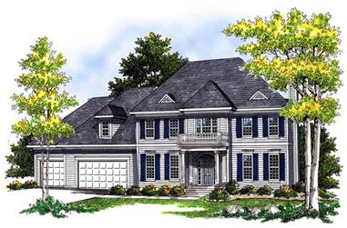 4-Bedroom, 2917 Sq Ft Colonial House Plan - 101-1097 - Front Exterior