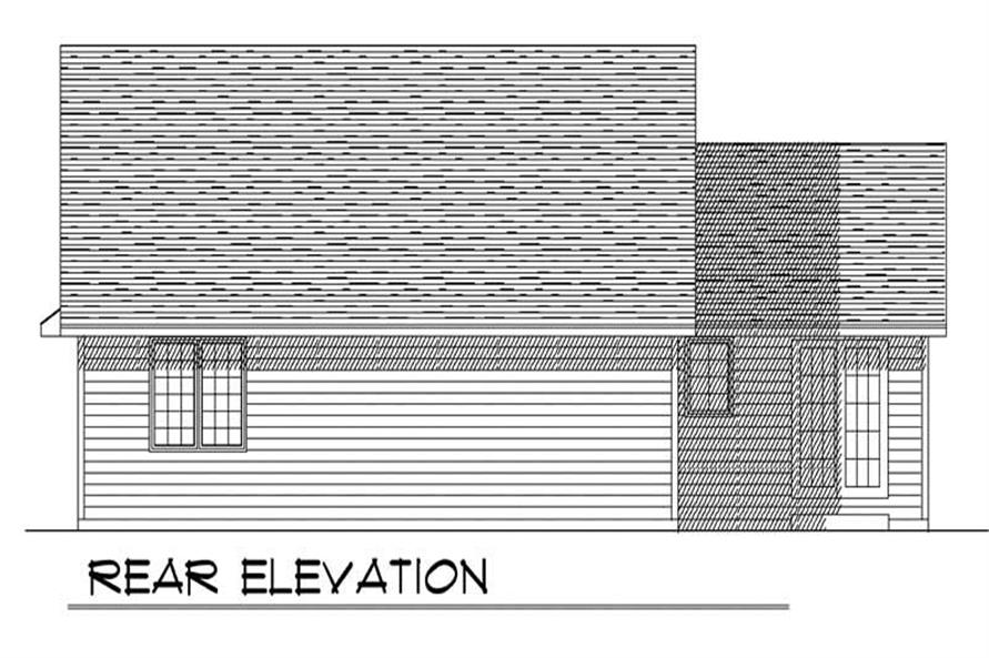 Home Plan Rear Elevation of this 3-Bedroom,1370 Sq Ft Plan -101-1099