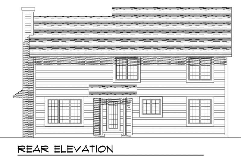 Home Plan Rear Elevation of this 4-Bedroom,1942 Sq Ft Plan -101-1101