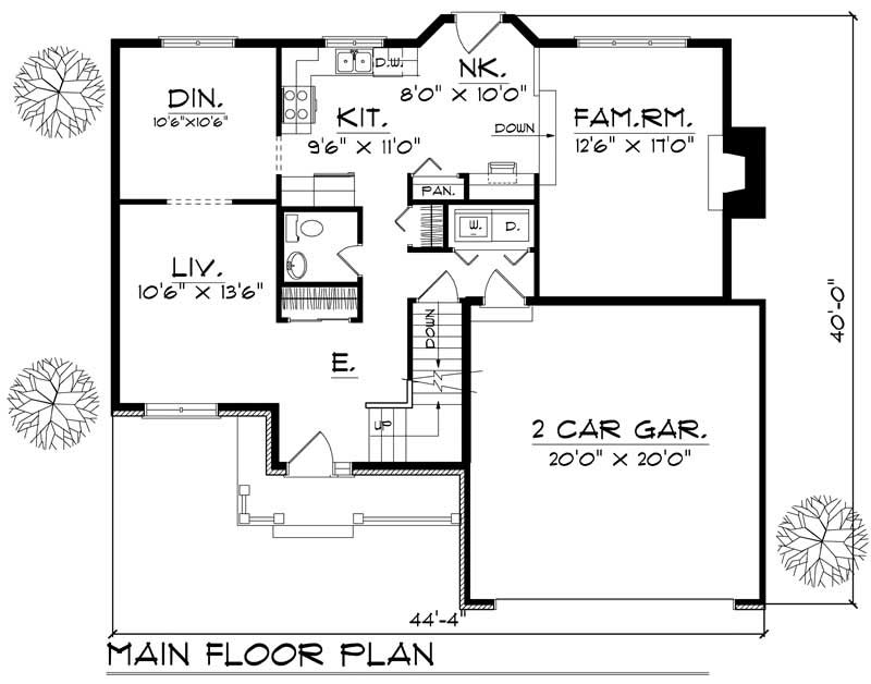 Floor Plan First Story of Country Plan #101-1101