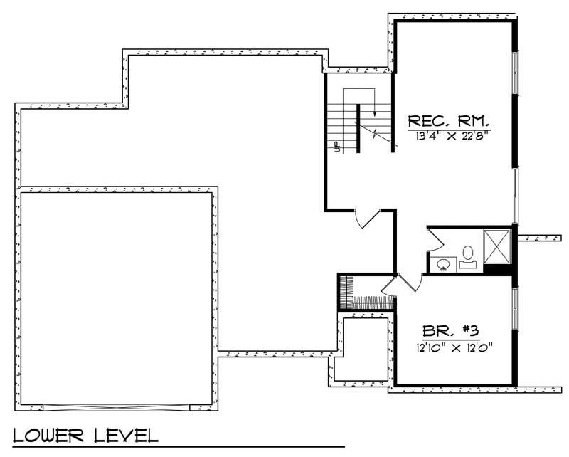 Floor Plan Basement of Country Plan #101-1103