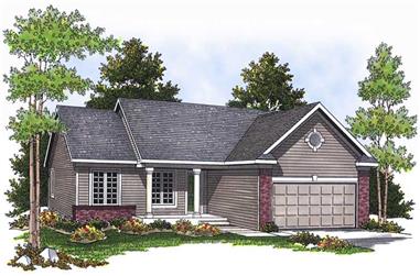 3-Bedroom, 1295 Sq Ft Ranch House Plan - 101-1105 - Front Exterior