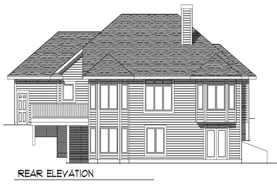 Home Plan Rear Elevation of this 3-Bedroom,2795 Sq Ft Plan -101-1114
