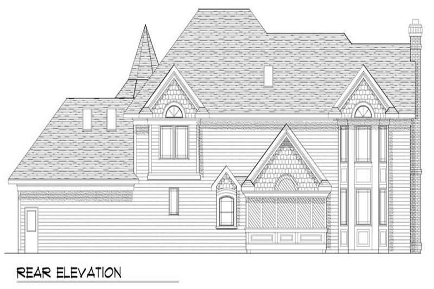 Home Plan Rear Elevation of this 4-Bedroom,3321 Sq Ft Plan -101-1116