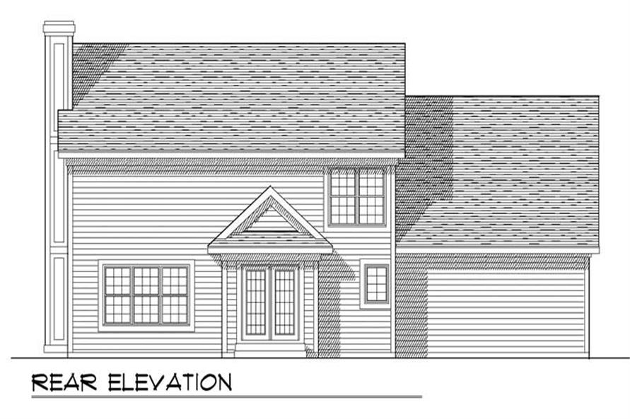 Home Plan Rear Elevation of this 4-Bedroom,2120 Sq Ft Plan -101-1119