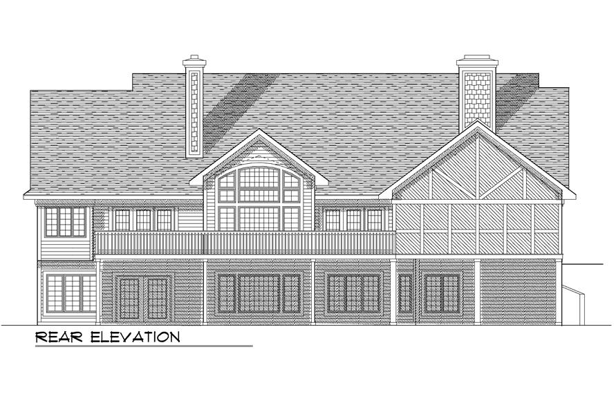 Home Plan Rear Elevation of this 3-Bedroom,2370 Sq Ft Plan -101-1120