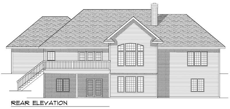 Home Plan Rear Elevation of this 4-Bedroom,3607 Sq Ft Plan -101-1122