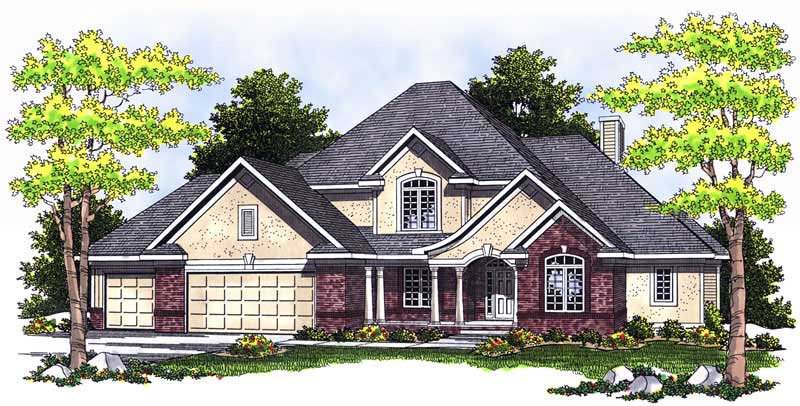 Front View of this 4-Bedroom, 3580 Sq Ft Plan - 101-1124