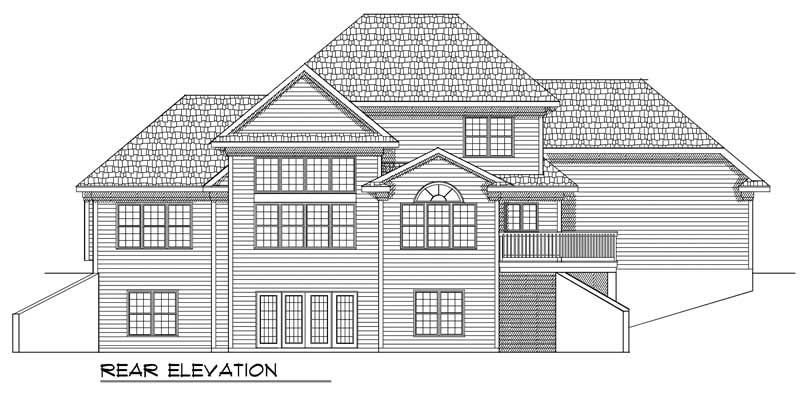 Home Plan Rear Elevation of this 3-Bedroom,2462 Sq Ft Plan -101-1125