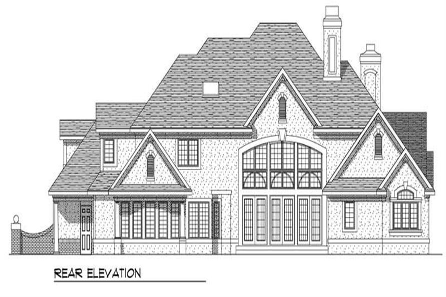 Home Plan Rear Elevation of this 4-Bedroom,5185 Sq Ft Plan -101-1126