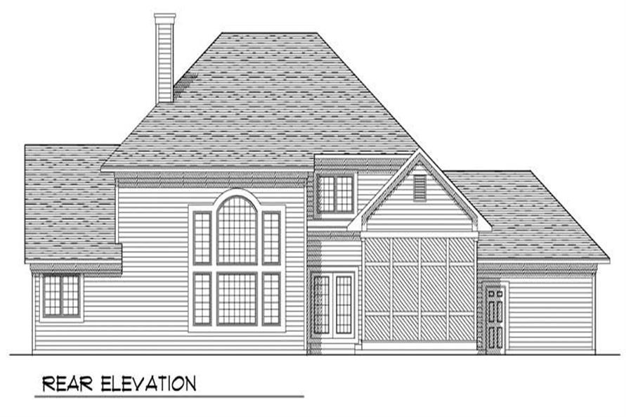 Home Plan Rear Elevation of this 3-Bedroom,2598 Sq Ft Plan -101-1131
