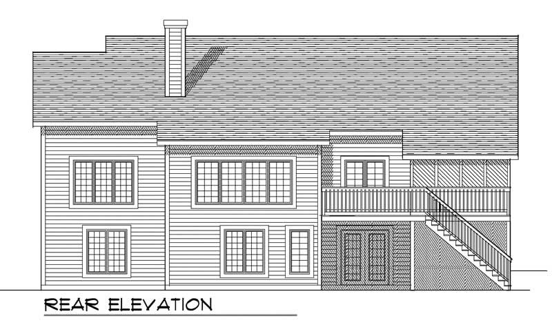 Home Plan Rear Elevation of this 3-Bedroom,2518 Sq Ft Plan -101-1137