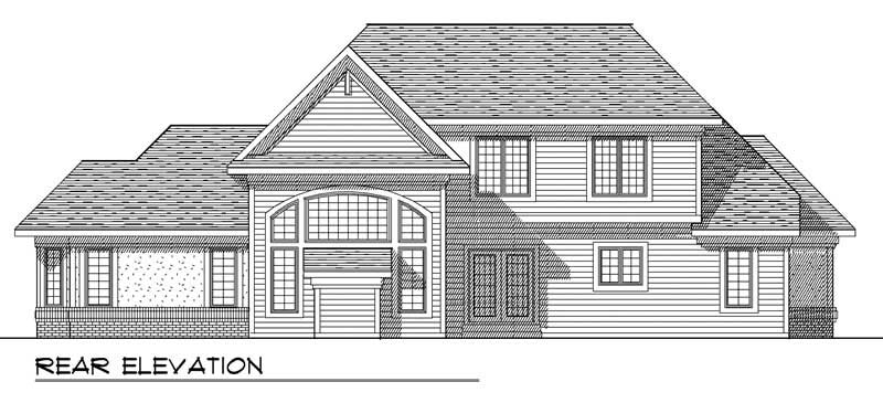 Home Plan Rear Elevation of this 3-Bedroom,2439 Sq Ft Plan -101-1139