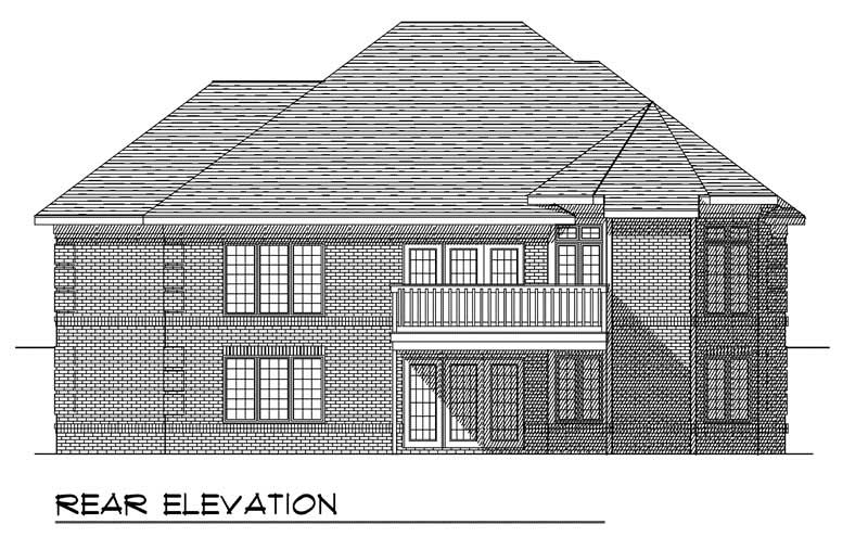 Home Plan Rear Elevation of this 4-Bedroom,2783 Sq Ft Plan -101-1141
