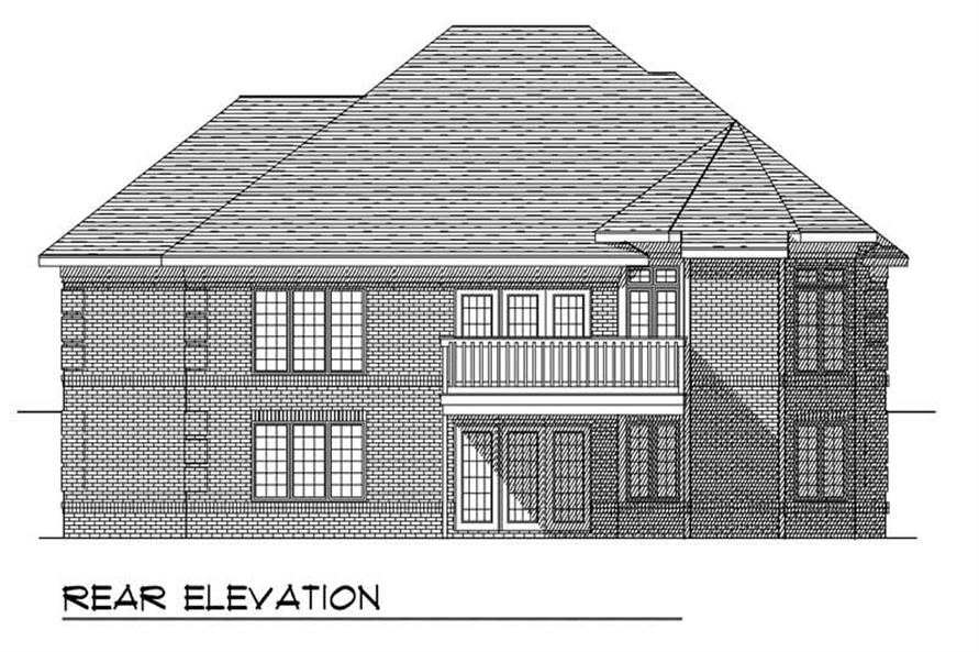 Home Plan Rear Elevation of this 4-Bedroom,2783 Sq Ft Plan -101-1141