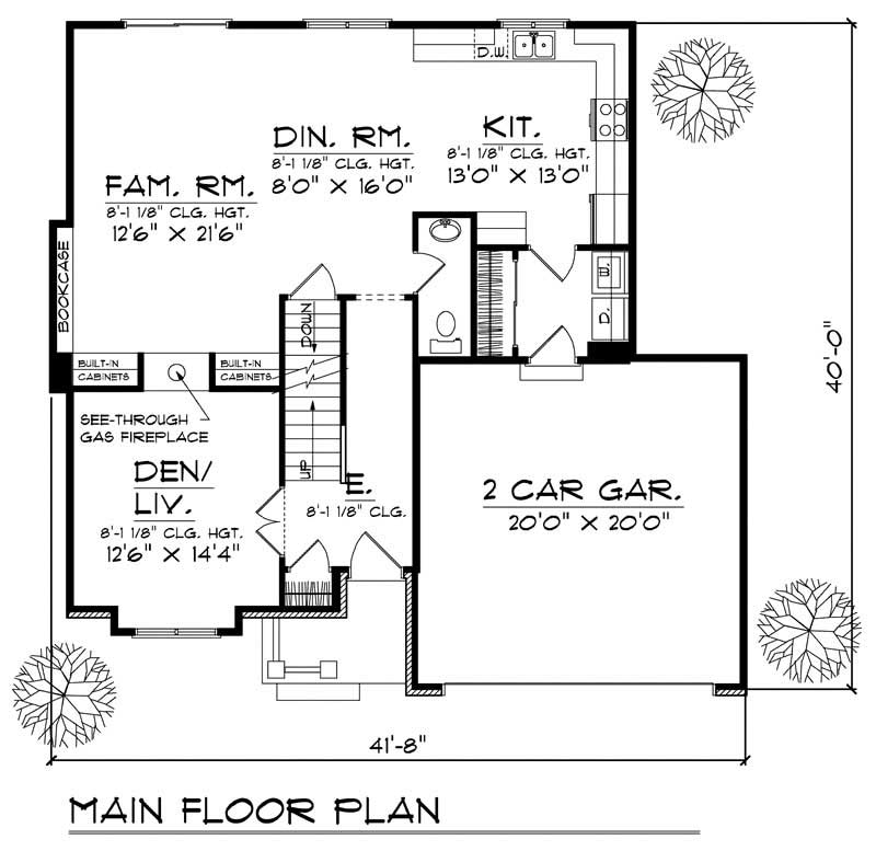 Floor Plan First Story of Country Plan #101-1143