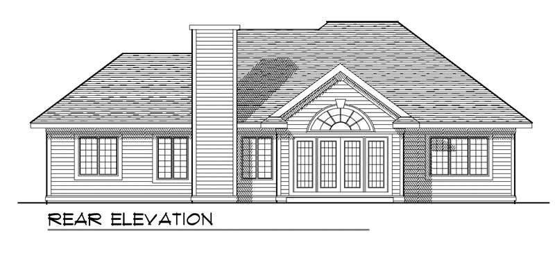 Home Plan Rear Elevation of this 3-Bedroom,1919 Sq Ft Plan -101-1144