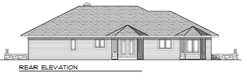 Home Plan Rear Elevation of this 3-Bedroom,1882 Sq Ft Plan -101-1145