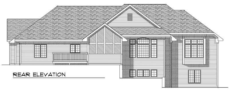 Home Plan Rear Elevation of this 2-Bedroom,2443 Sq Ft Plan -101-1151