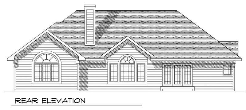 Home Plan Rear Elevation of this 3-Bedroom,2161 Sq Ft Plan -101-1156