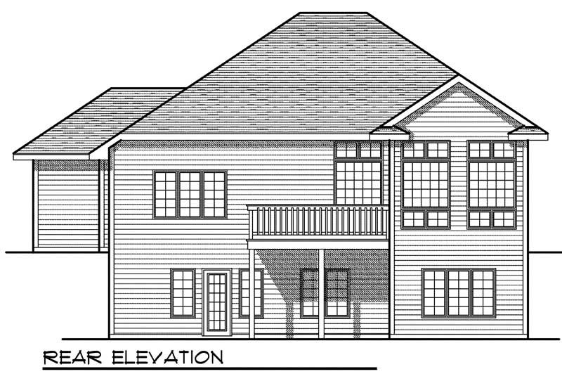 Home Plan Rear Elevation of this 4-Bedroom,2787 Sq Ft Plan -101-1160