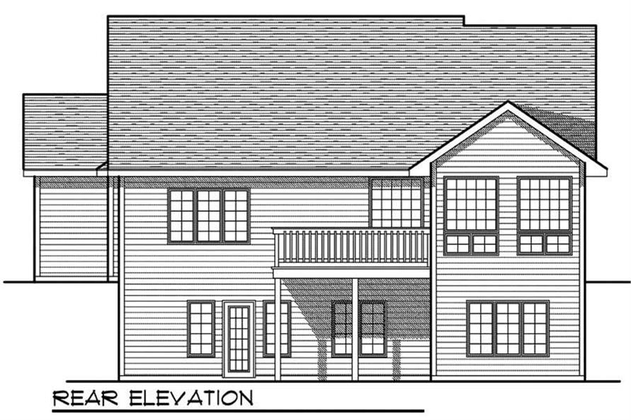 Home Plan Rear Elevation of this 4-Bedroom,2787 Sq Ft Plan -101-1161