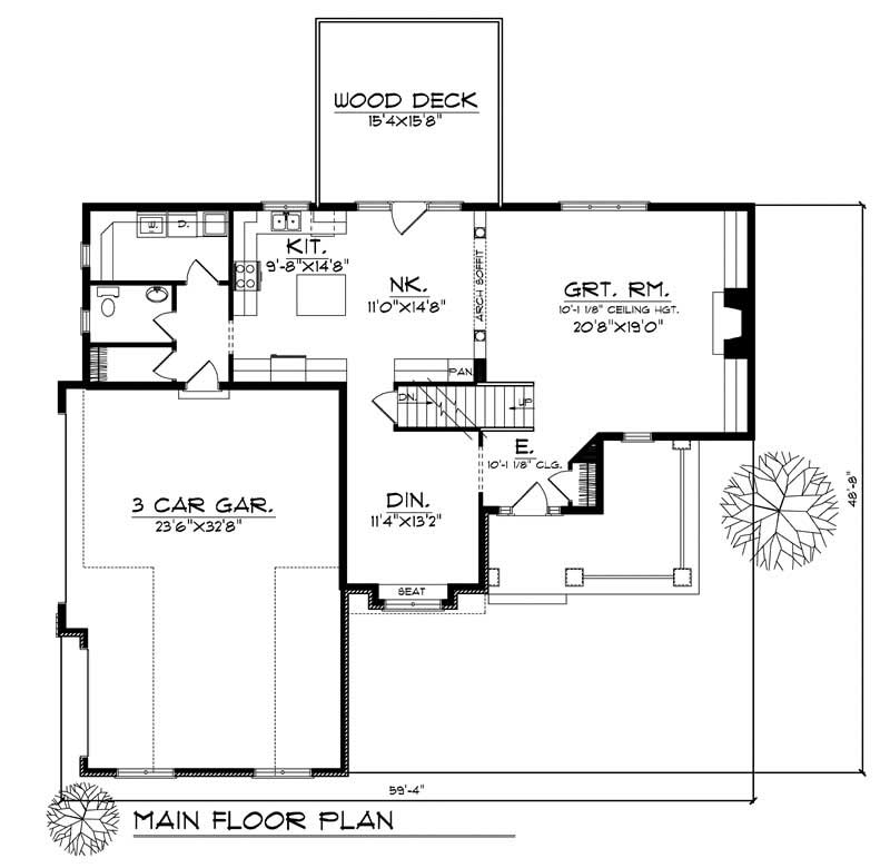Floor Plan First Story of Country Plan #101-1166