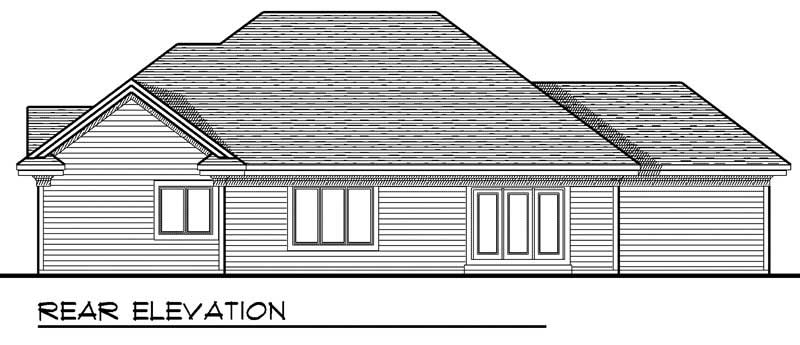 Home Plan Rear Elevation of this 3-Bedroom,2097 Sq Ft Plan -101-1179