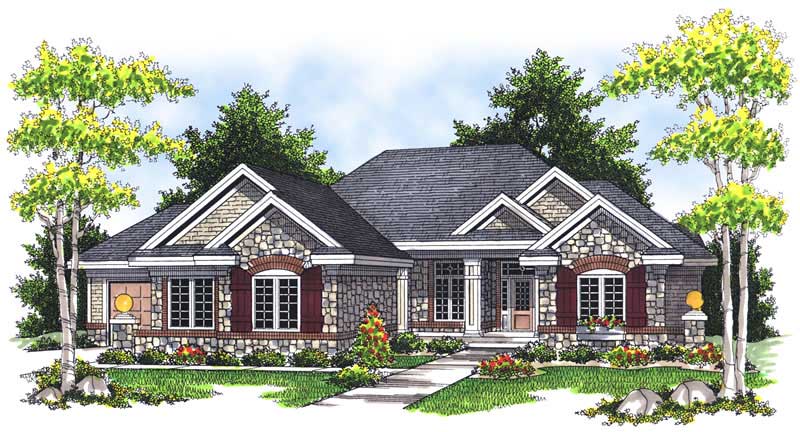 Front View of this 3-Bedroom, 2097 Sq Ft Plan - 101-1179