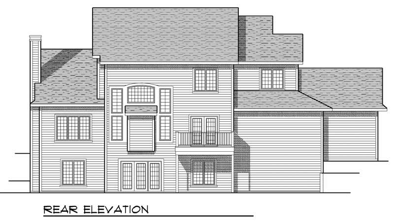 Home Plan Rear Elevation of this 4-Bedroom,2469 Sq Ft Plan -101-1181