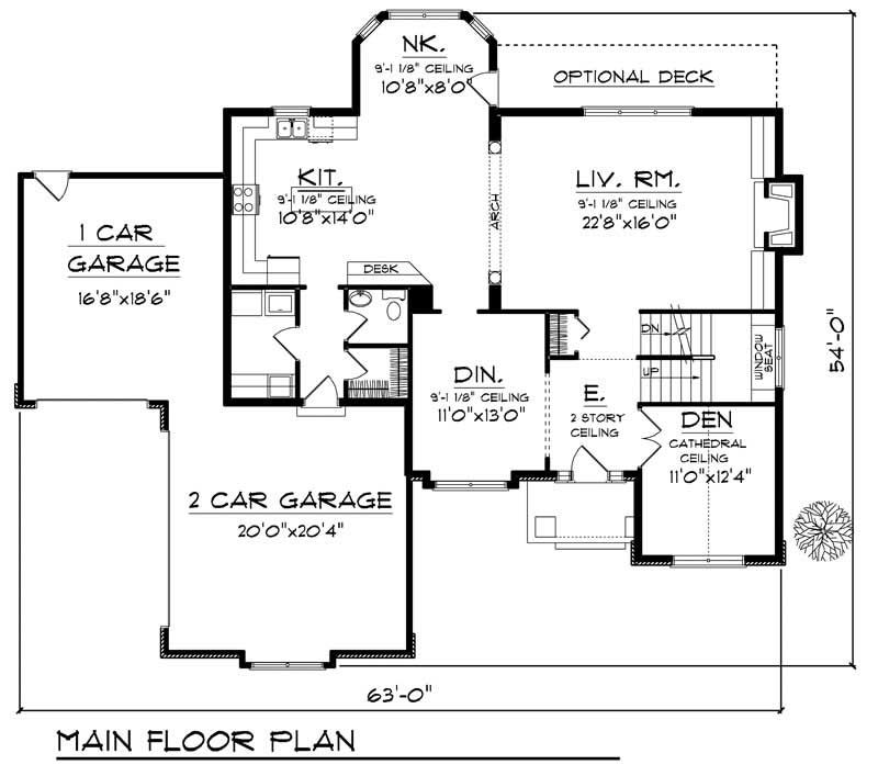 Floor Plan First Story of European Plan #101-1182