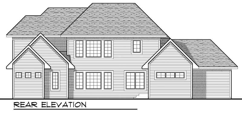 Home Plan Rear Elevation of this 4-Bedroom,2795 Sq Ft Plan -101-1183