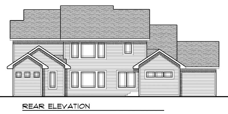 Home Plan Rear Elevation of this 4-Bedroom,2782 Sq Ft Plan -101-1184