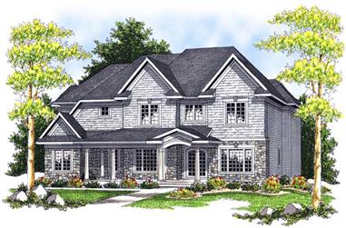 4-Bedroom, 3033 Sq Ft Colonial Home Plan - 101-1186 - Main Exterior