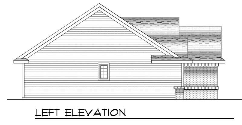 Home Plan Left Elevation of this 3-Bedroom,1508 Sq Ft Plan -101-1187