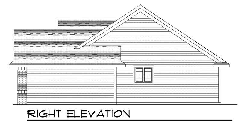 Home Plan Right Elevation of this 3-Bedroom,1508 Sq Ft Plan -101-1187