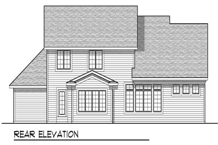 Home Plan Rear Elevation of this 4-Bedroom,2498 Sq Ft Plan -101-1188