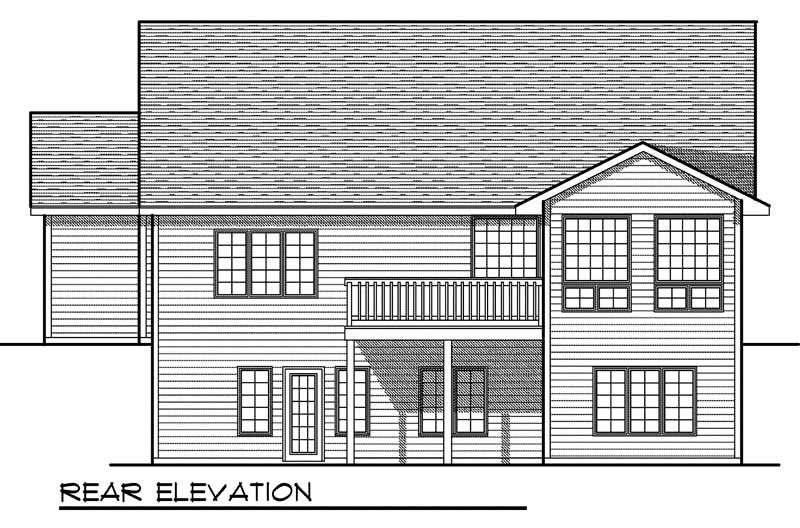 Home Plan Rear Elevation of this 4-Bedroom,2787 Sq Ft Plan -101-1192
