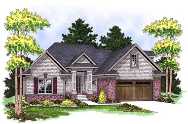 2-Bedroom, 1878 Sq Ft Transitional House Plan - 101-1195 - Front Exterior