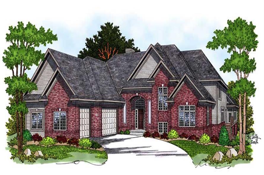 4-Bedroom, 3800 Sq Ft Country Home Plan - 101-1201 - Main Exterior