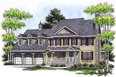 3-Bedroom, 2701 Sq Ft Country House Plan - 101-1208 - Front Exterior