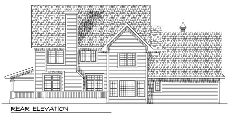 Home Plan Rear Elevation of this 4-Bedroom,3154 Sq Ft Plan -101-1215