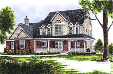 4-Bedroom, 3154 Sq Ft Country House Plan - 101-1215 - Front Exterior