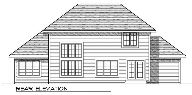 Home Plan Rear Elevation of this 3-Bedroom,2087 Sq Ft Plan -101-1221