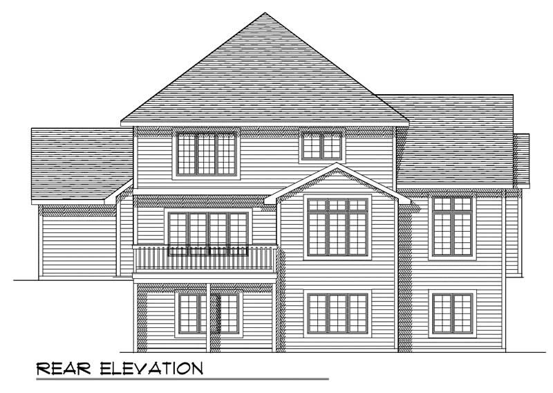 Home Plan Rear Elevation of this 4-Bedroom,2657 Sq Ft Plan -101-1239