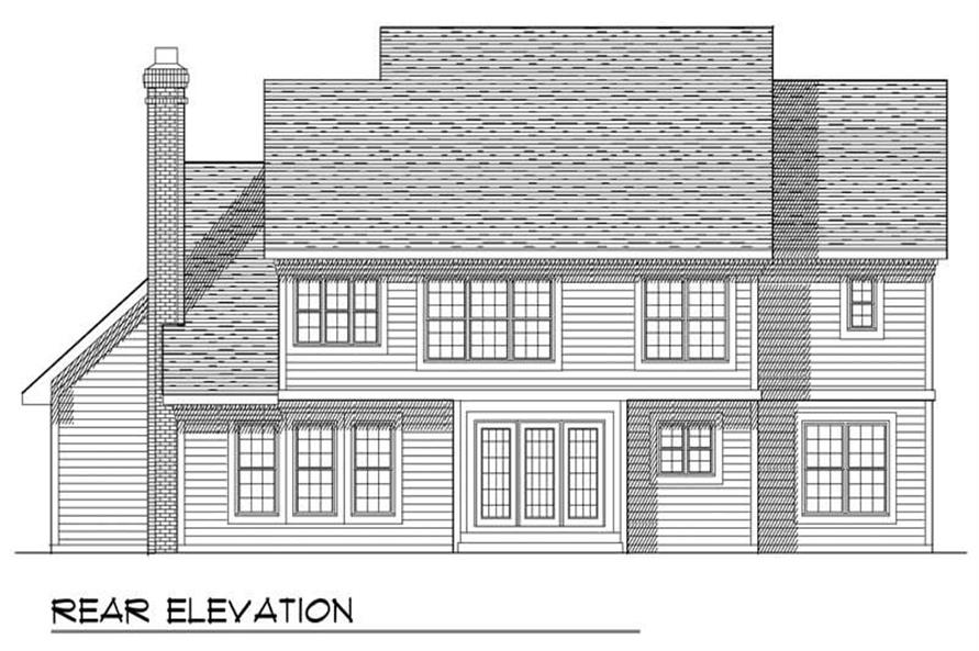 Home Plan Rear Elevation of this 4-Bedroom,2798 Sq Ft Plan -101-1242