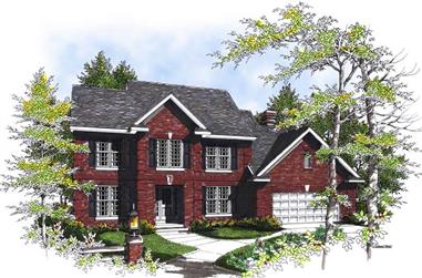 4-Bedroom, 2798 Sq Ft Colonial House Plan - 101-1242 - Front Exterior